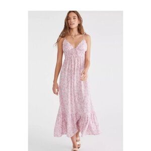 Aeropostale Pink and Green Floral Dress